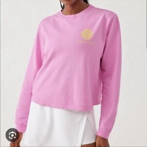 Pink outdoor voices cropped light sweatshirt